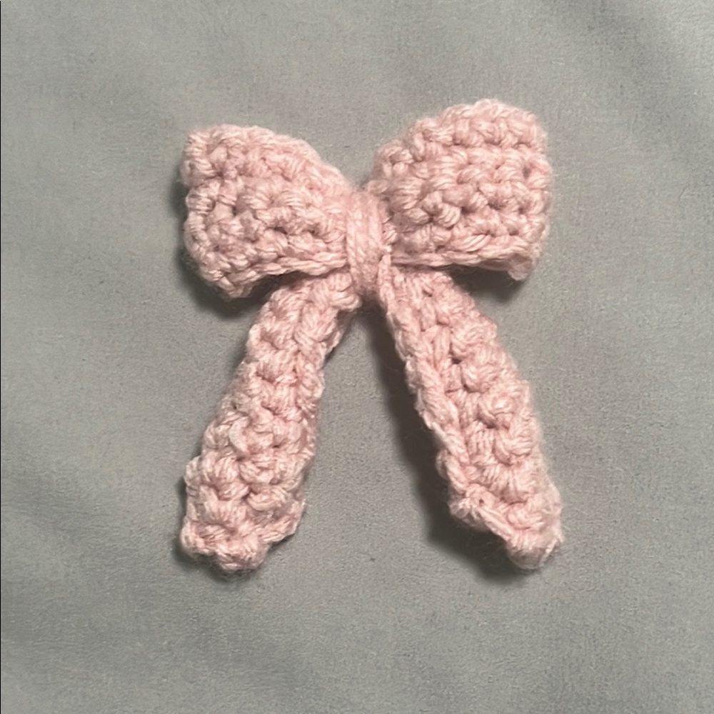 Handmade Pink Crochet Bow 💗💗